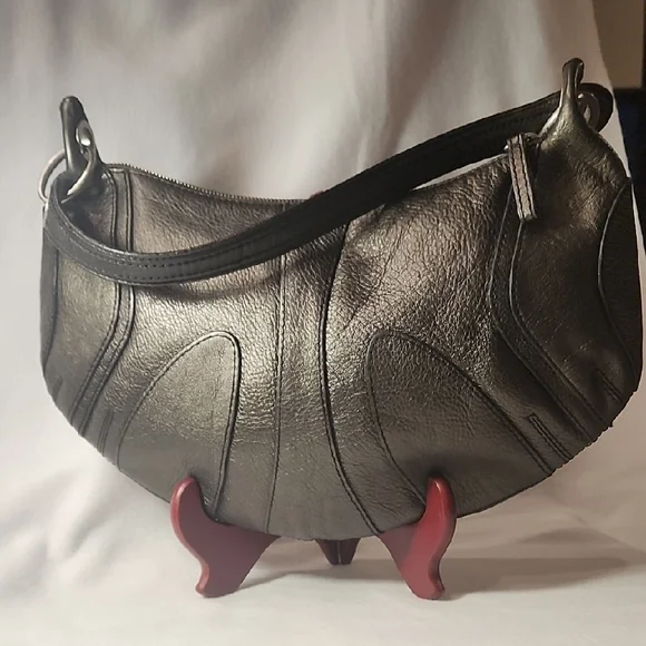 BANANA REPUBLIC LEATHER COW HIDE Chic Brown  Shoulder Bag - Picture 3 of 13